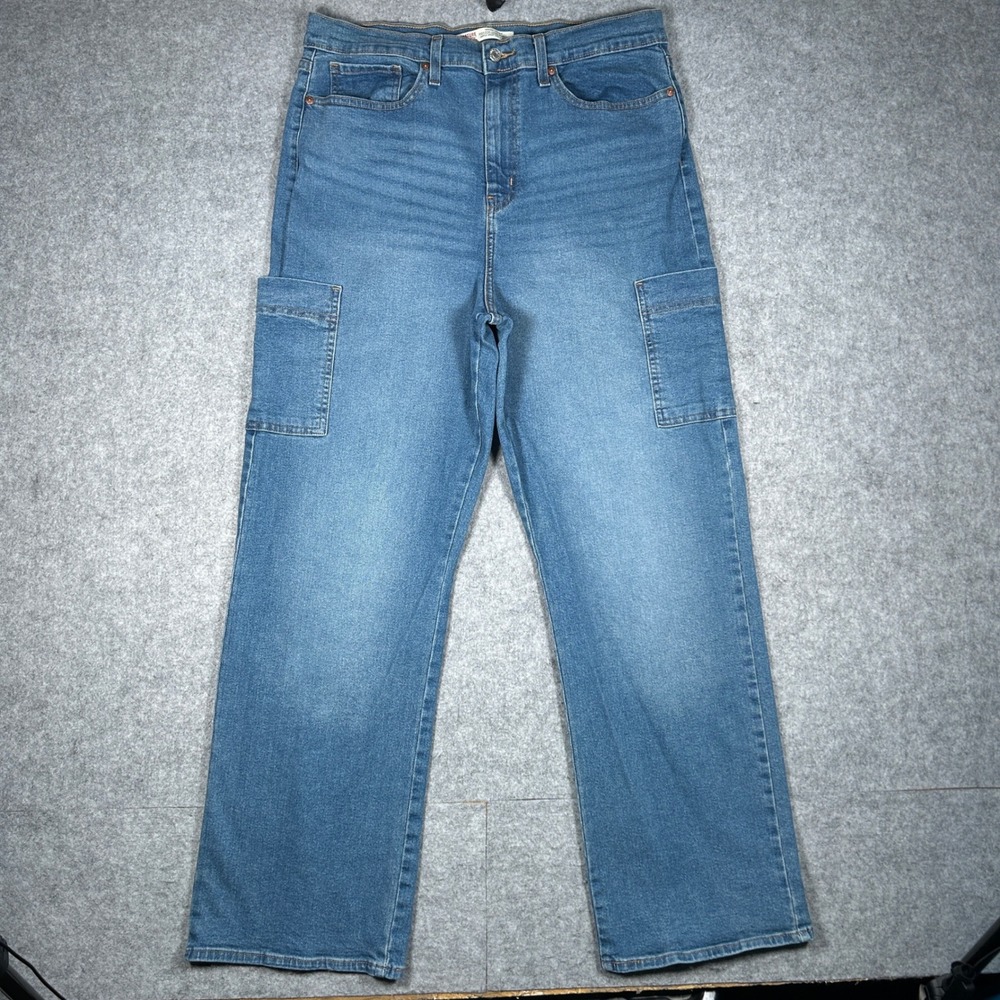 Levi Strauss Denim Pants Womens16 Blue Heritage High Rise Loose Straight